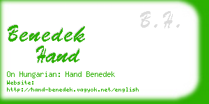 benedek hand business card